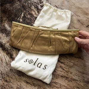 solas lighted genuine leather handbag clutch purse